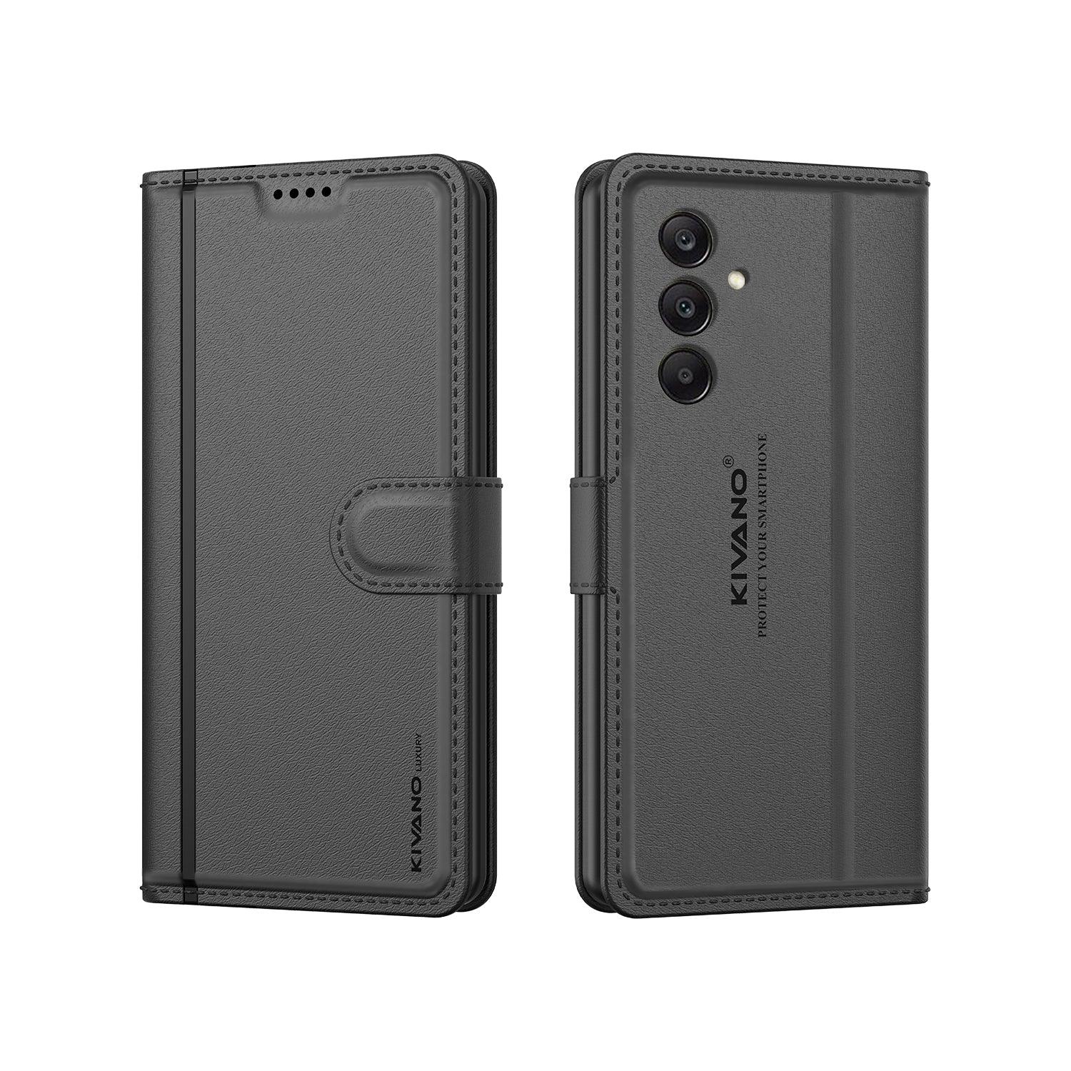 Leather Wallet Case for Samsung Galaxy A25 5G ?Stylish Flip Folio Cover with Card Holder, Stand -KIVANO LUXE - Aibex